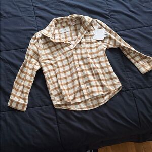 Kids Zara Checkered Brown and White Shirt